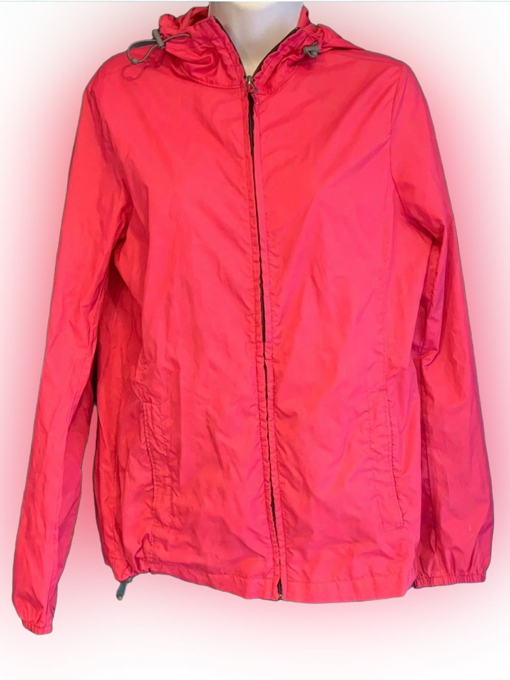 Lands end water resistant pink jacket XS